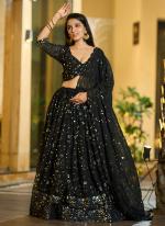 Georgette Black Party Wear Sequins Work Lehenga Choli